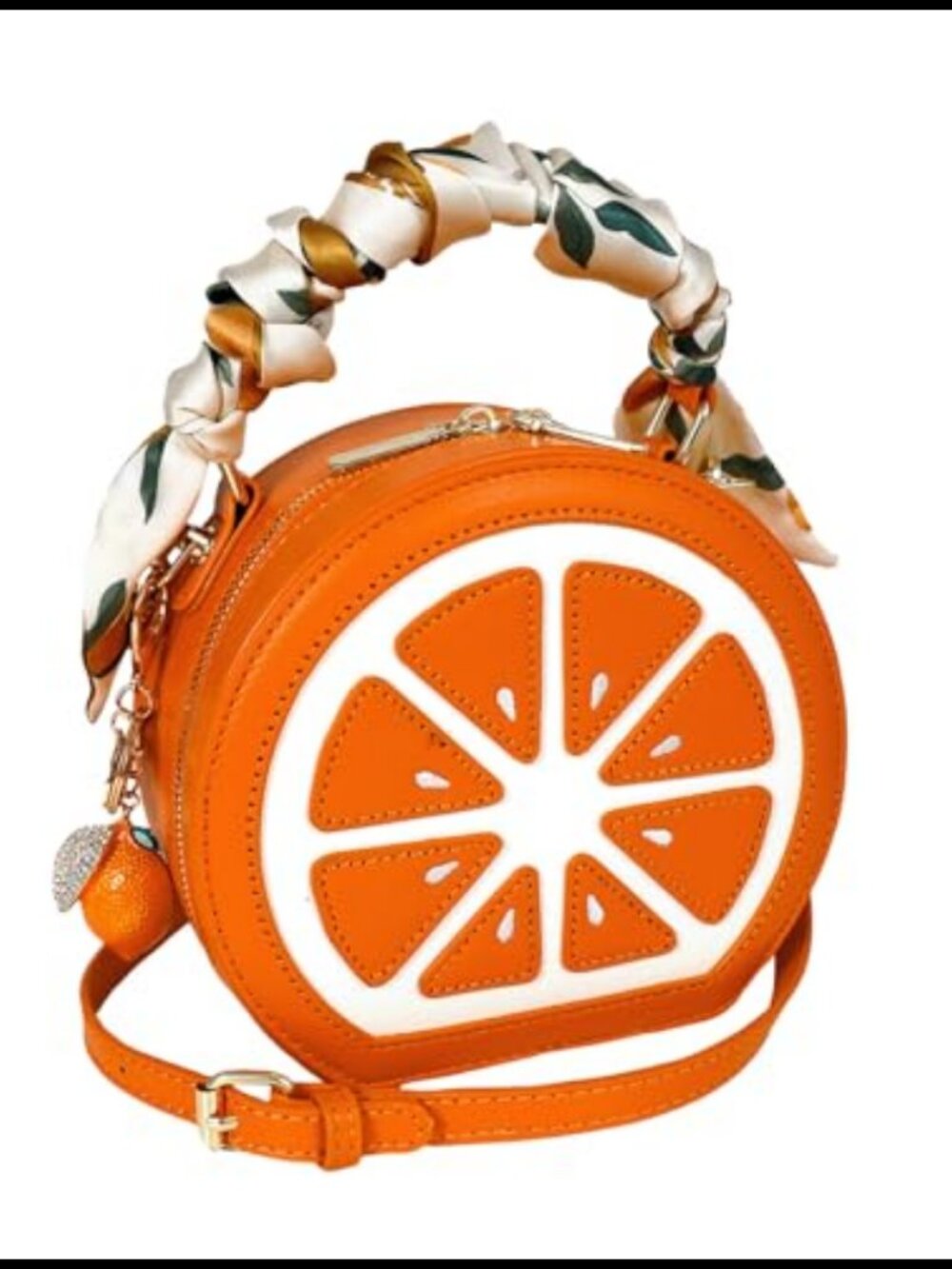 Lemon Purse Mini Novelty PU Leather Clutch Shoulder Bag Charm Scarf Set